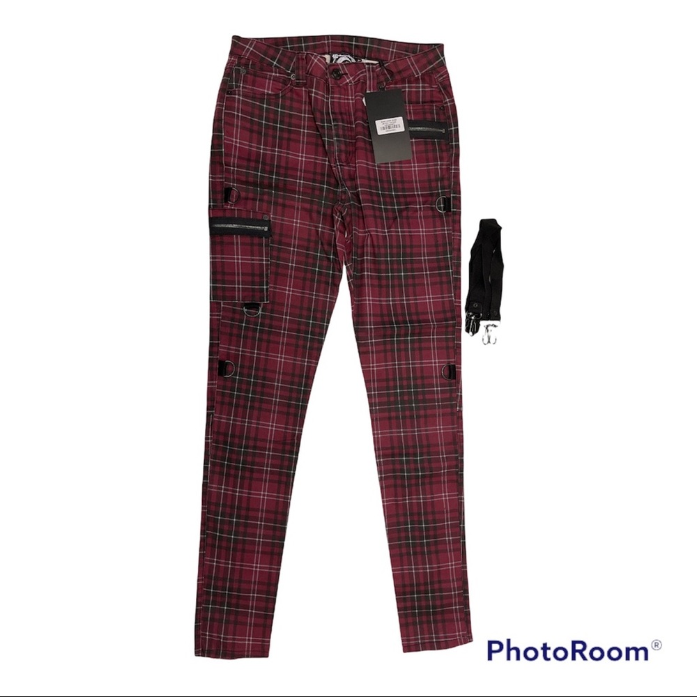 NWT Killstar Sonic Doom Jeans (Blood Tartan) size XL - Picture 3 of 10